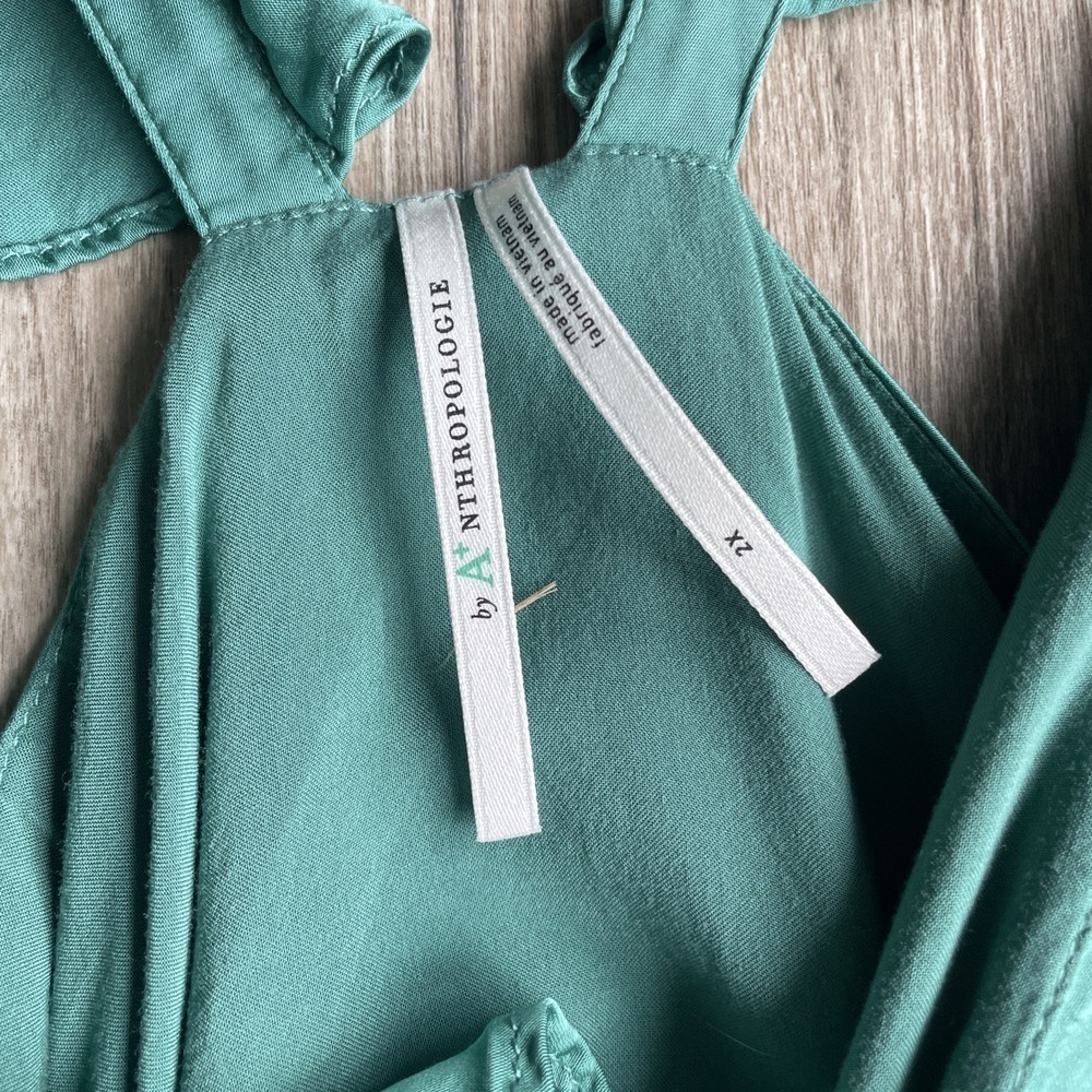 Elegant Teal Wrap Dress - Picture 6 of 9